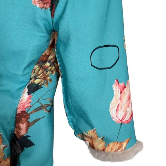 ASOS Boho Reversible Faux Fur Jacket with Reverse Floral Print (3 small flaws) - Picture 10 of 10